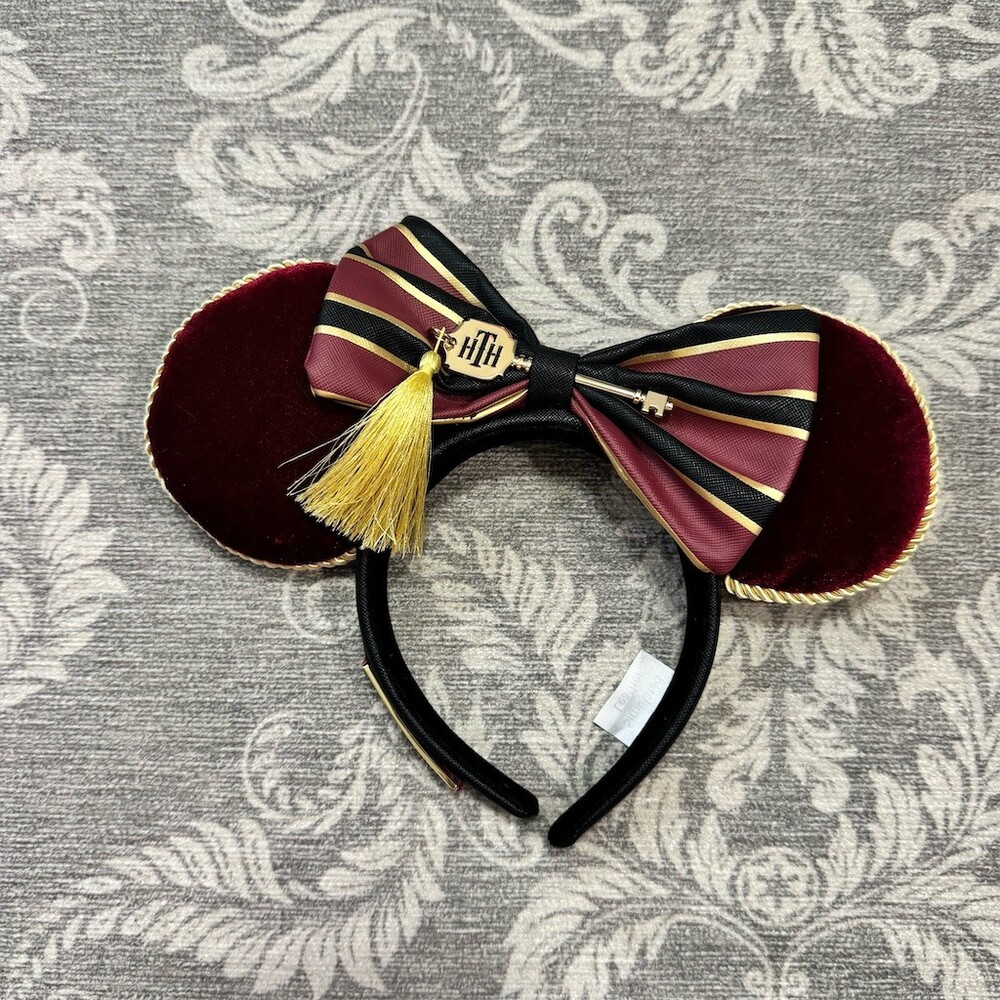 Loungefly Parks Tower of Terror Minnie Mouse Ear Headband Bellhop Bow Tassel